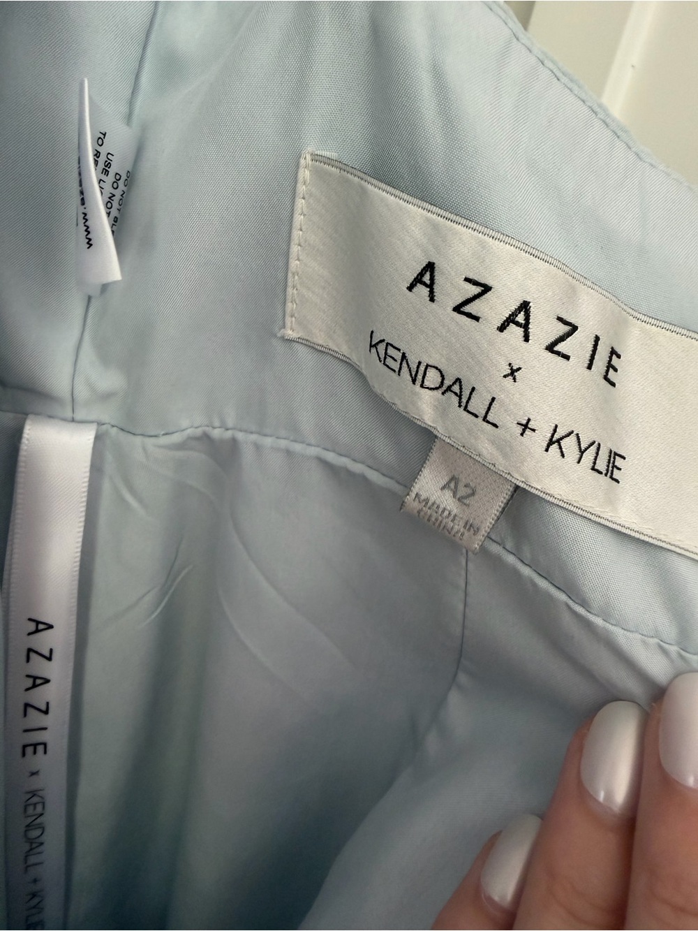 Azazie x Kendall and Kylie Light Blue Draped Maxi Dress - Picture 3 of 10